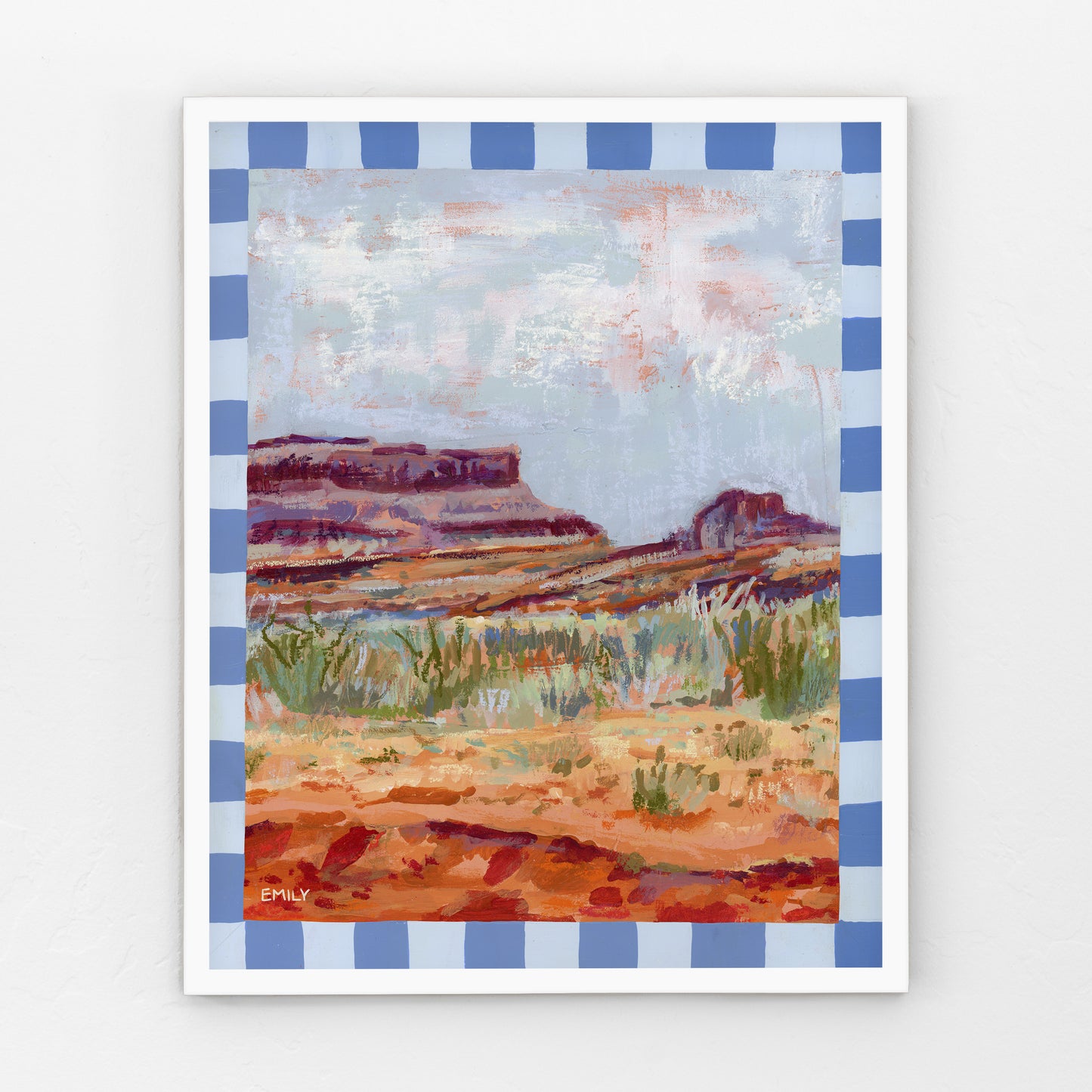 Desert Mesa Print - Checkered Border