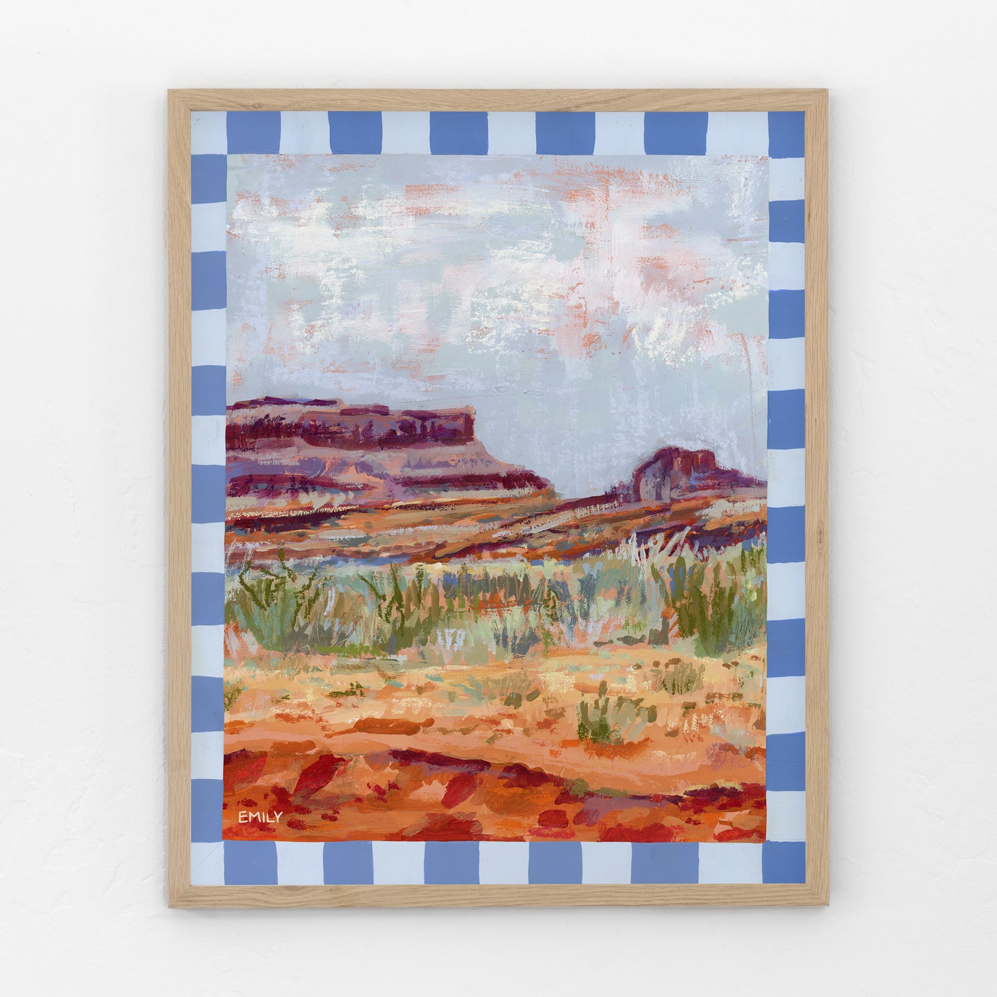 Desert Mesa Print - Checkered Border