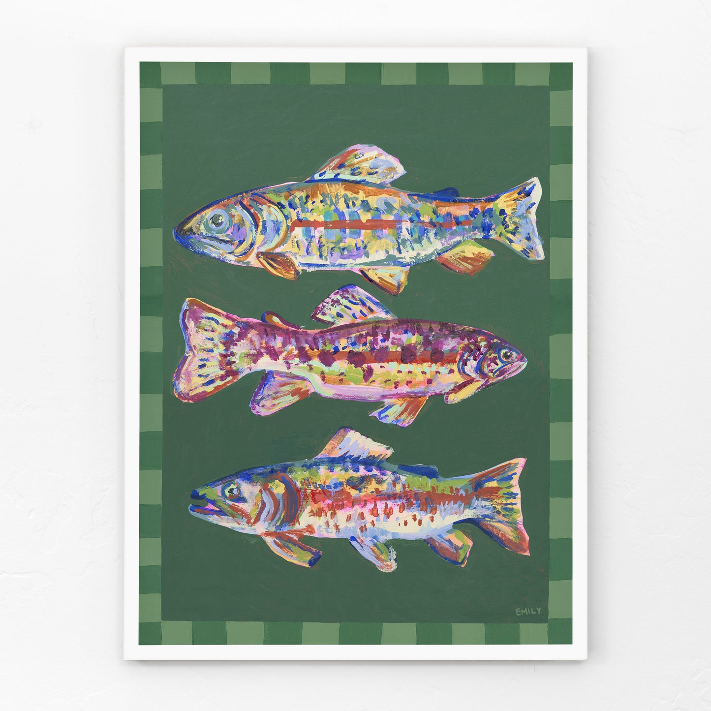 Green Fish Trio Print