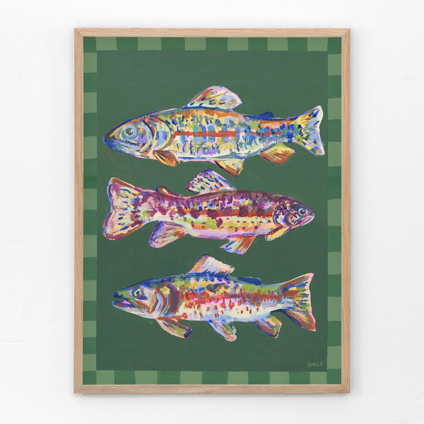 Green Fish Trio Print