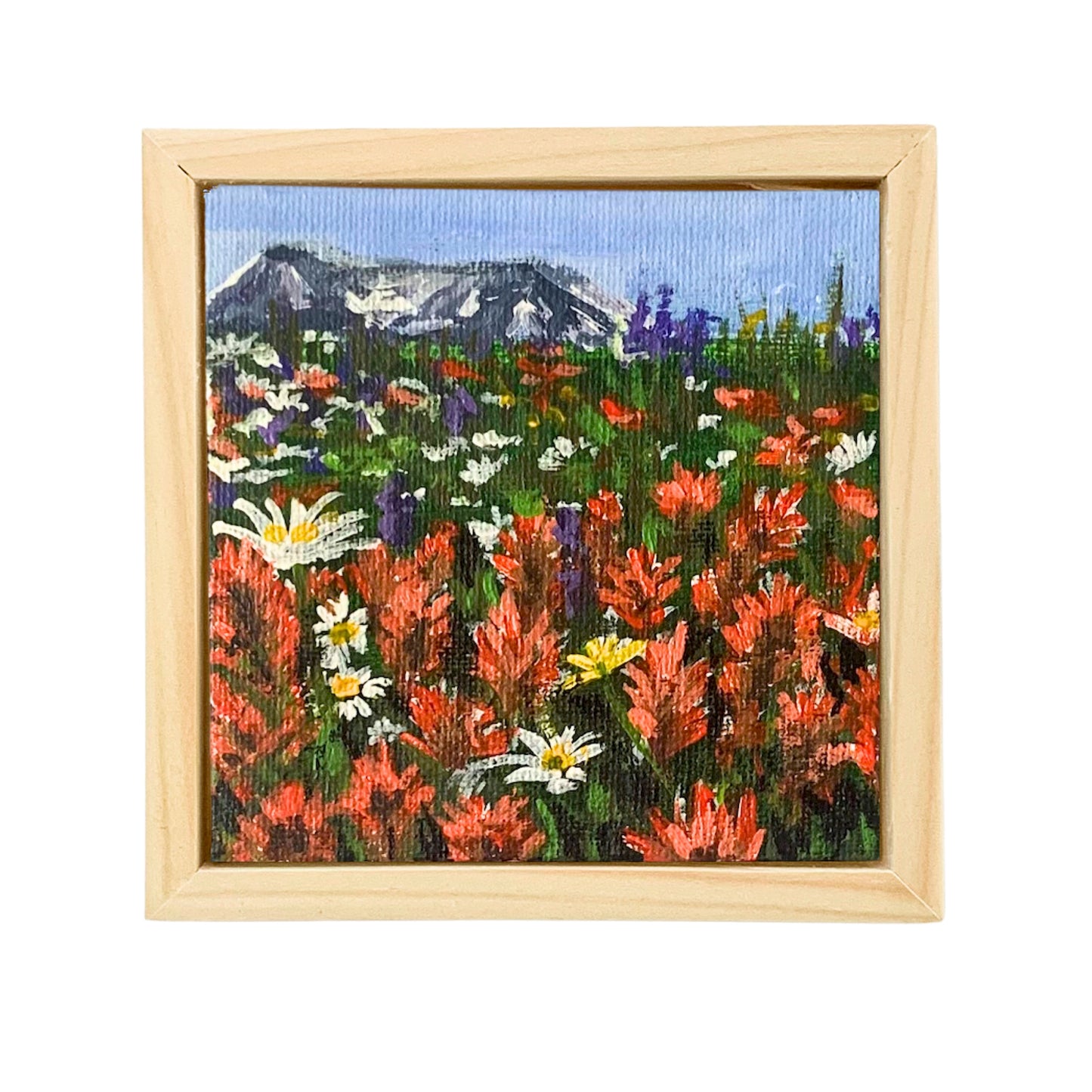 Wildflower Summer - Tiny Painting (4" x 4")