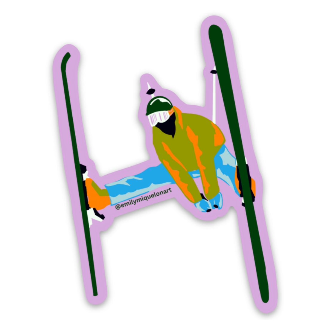 Spread Eagle Skier Sticker