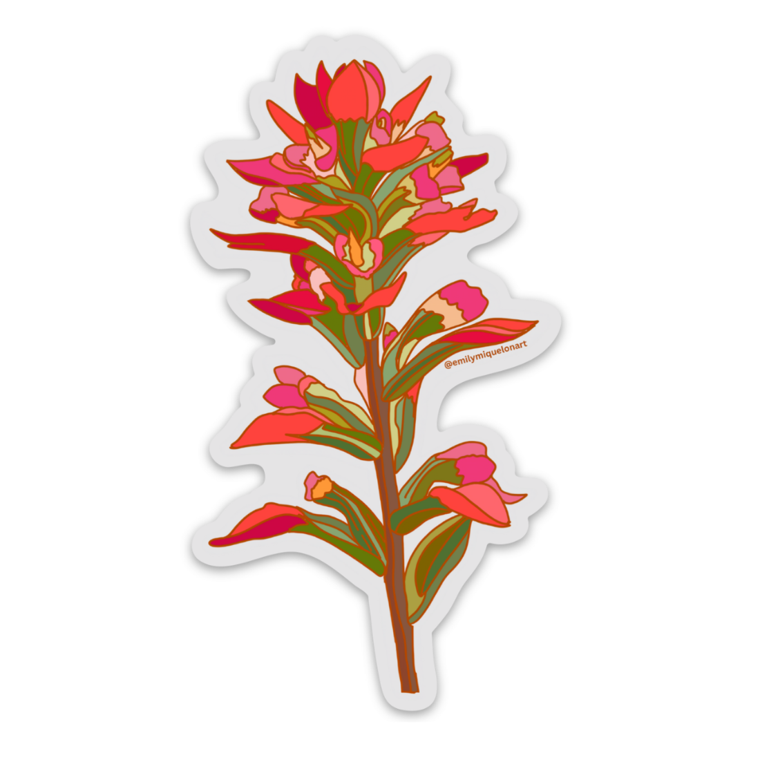 Paintbrush Flower Sticker