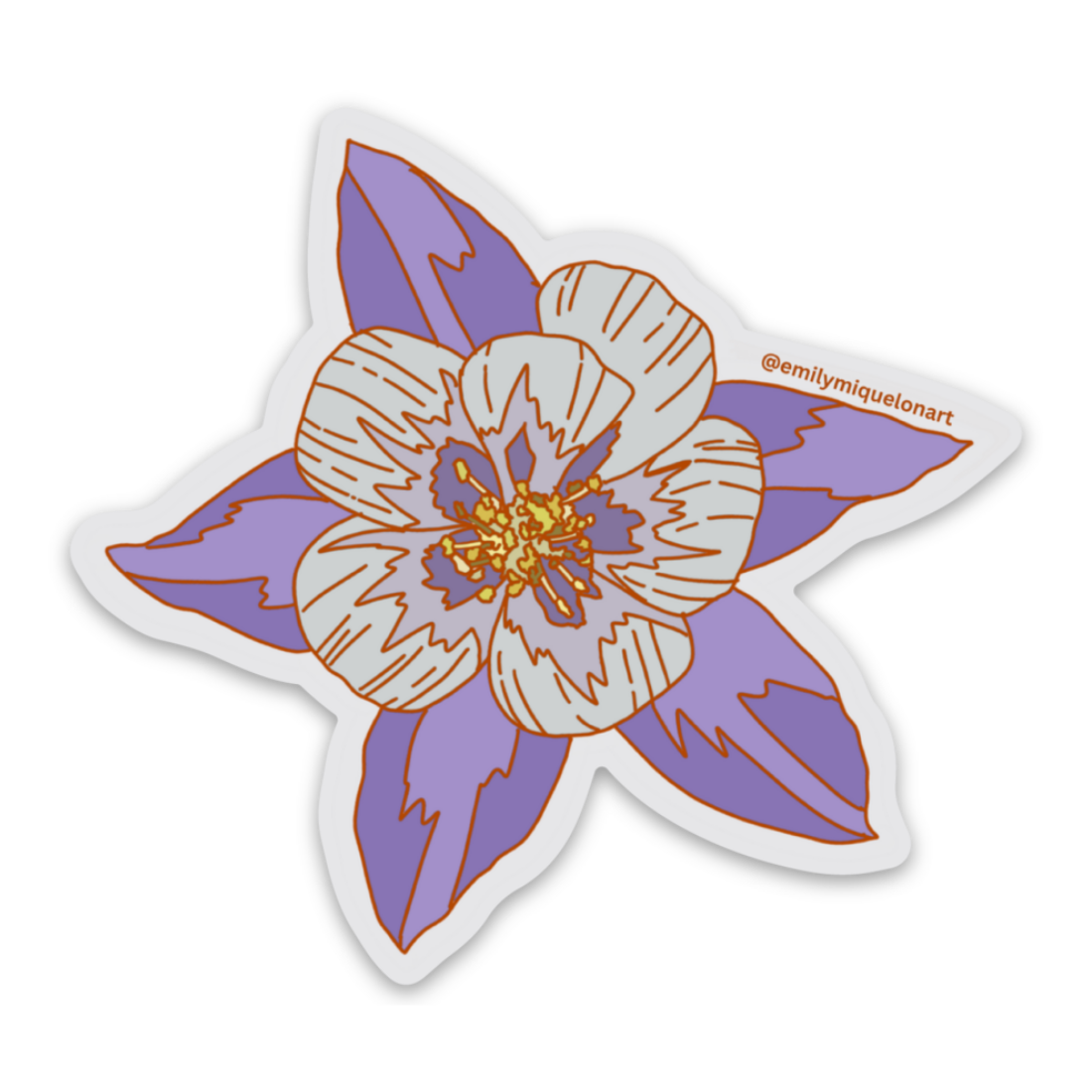 Columbine Flower Sticker