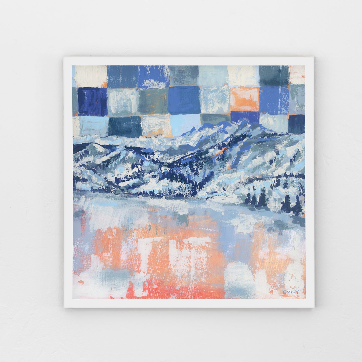 Checkered Mountain Print
