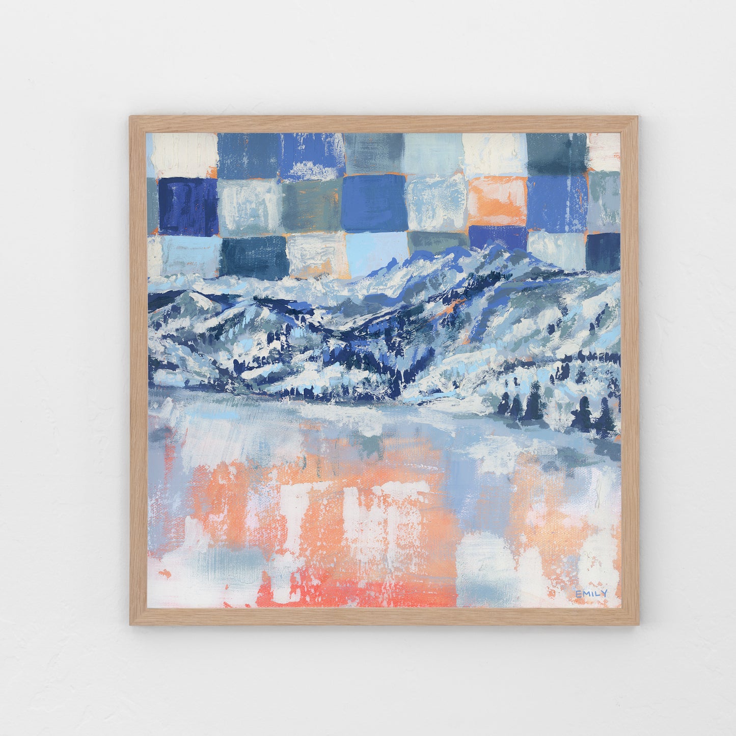 Checkered Mountain Print