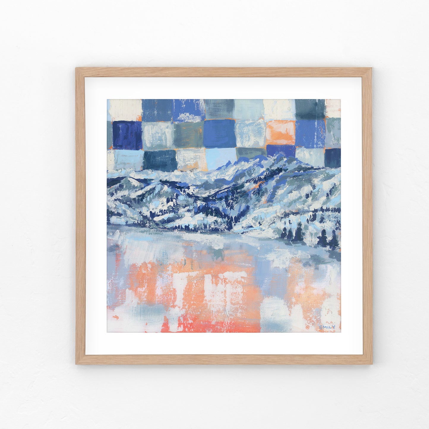 Checkered Mountain Print