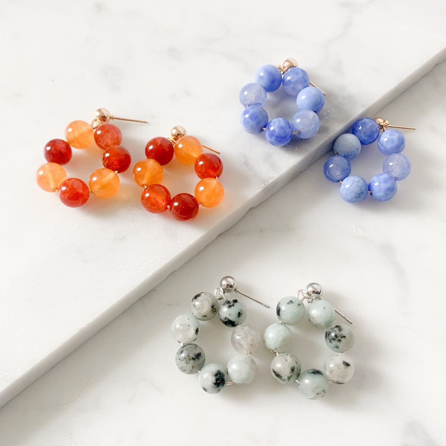 Colette Earrings -Speckled Mint