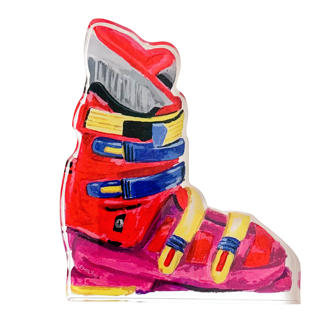 "Red Ski Boot" Acrylic