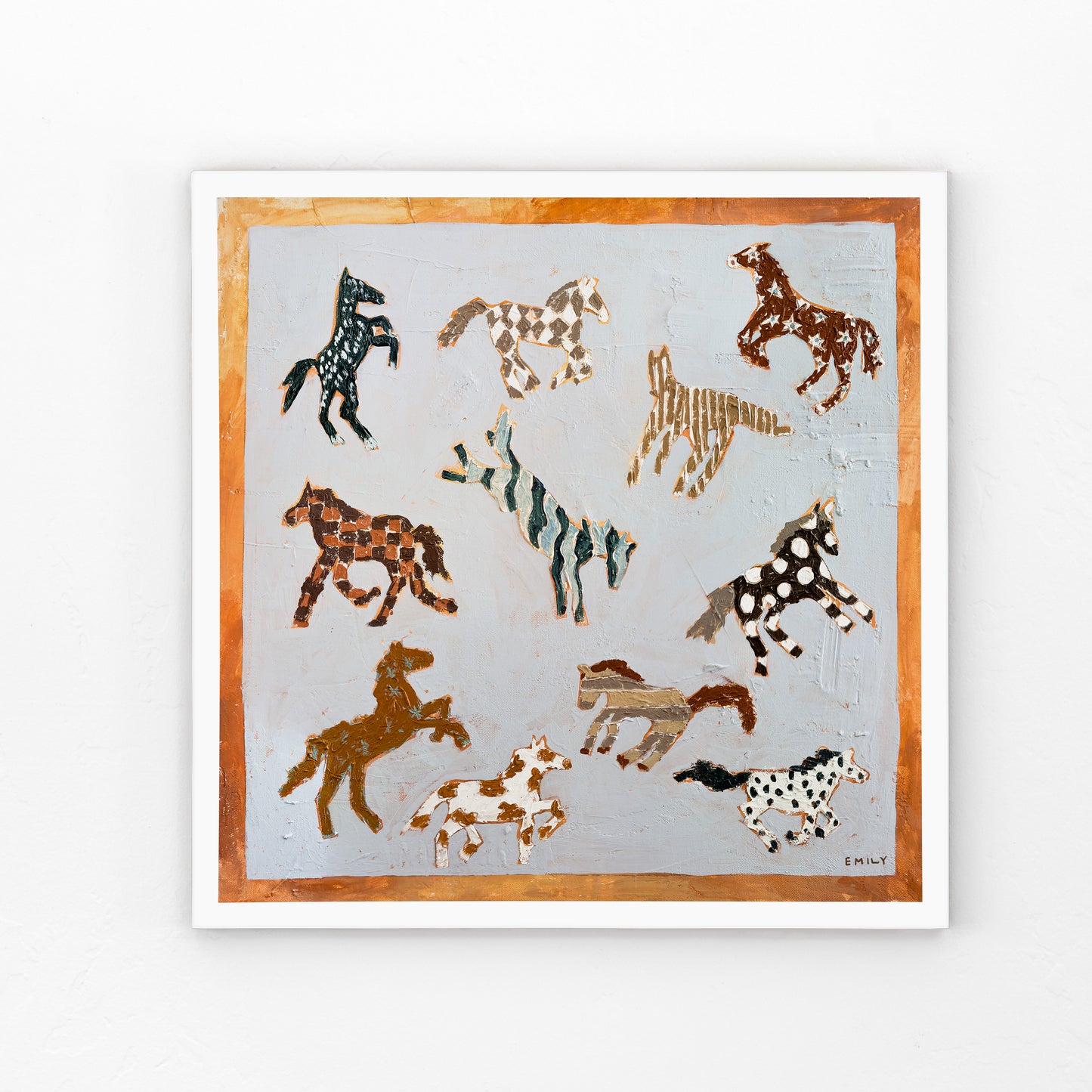Hold Your Horses Print - Orange Border
