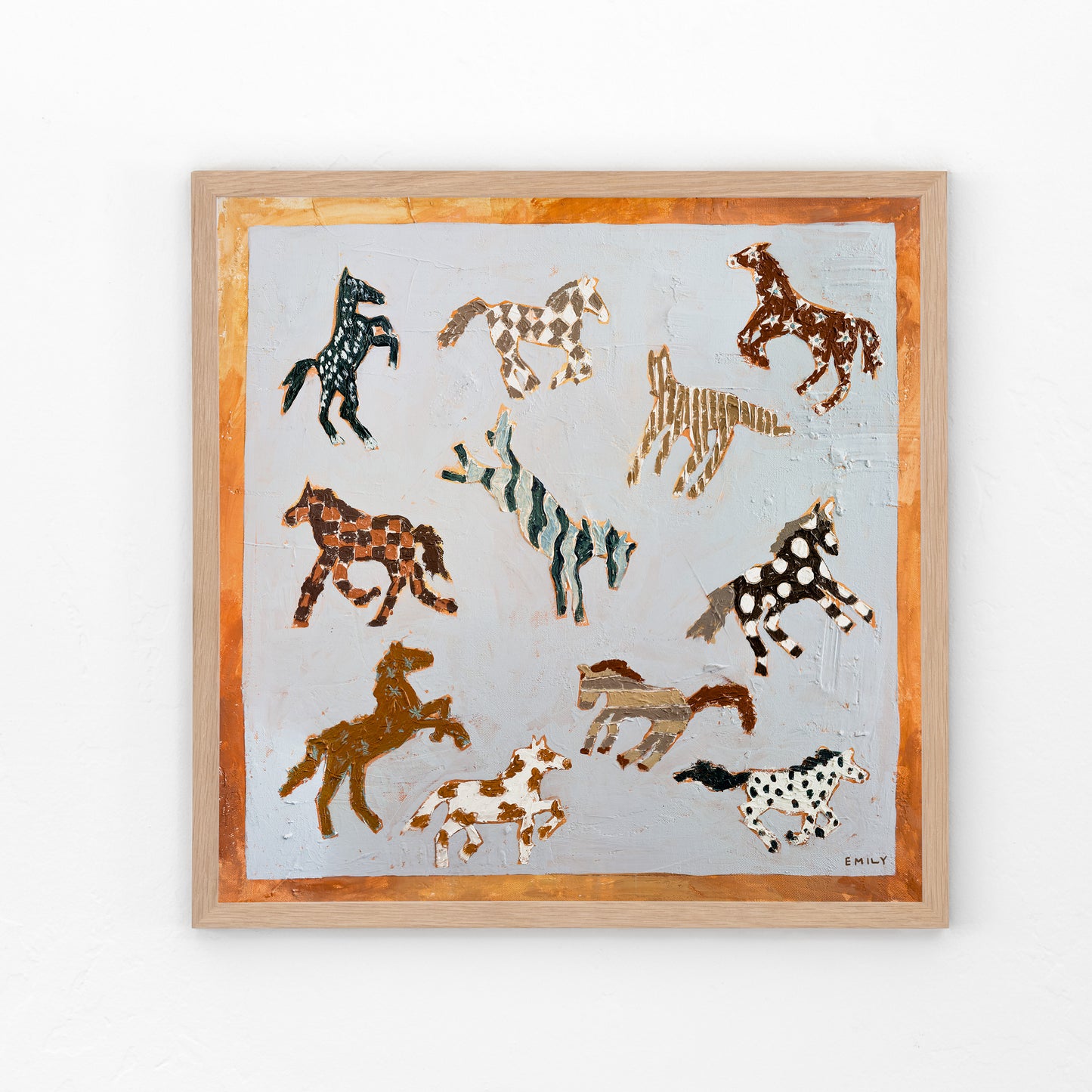 Hold Your Horses Print - Orange Border