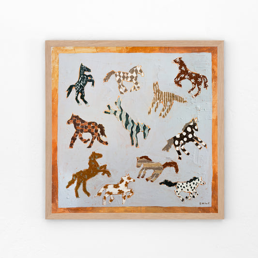 Hold Your Horses Print - Orange Border