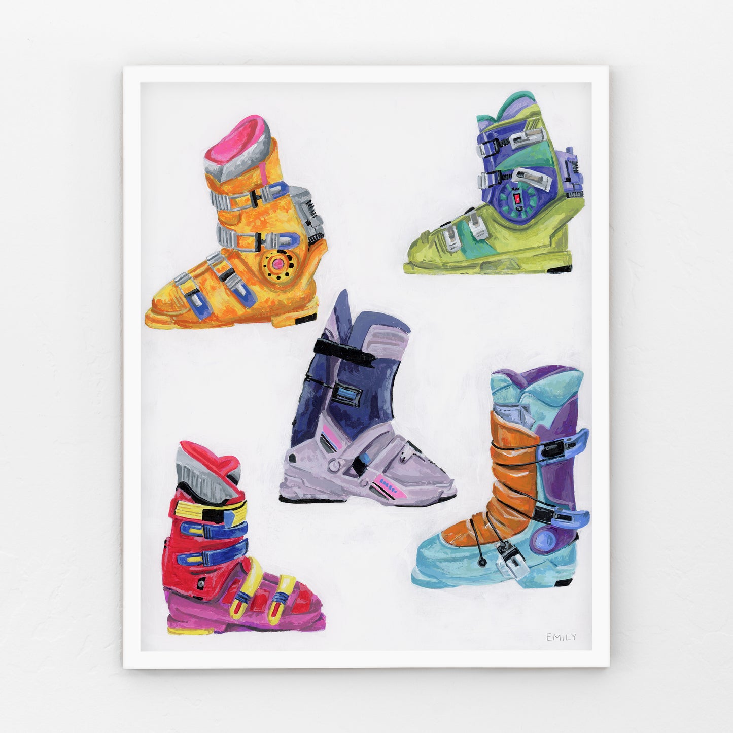 Retro Ski Boots Print