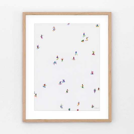 Tiny Skiers Print