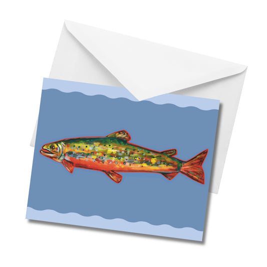 Brook Trout Squiggle- Greeting Card