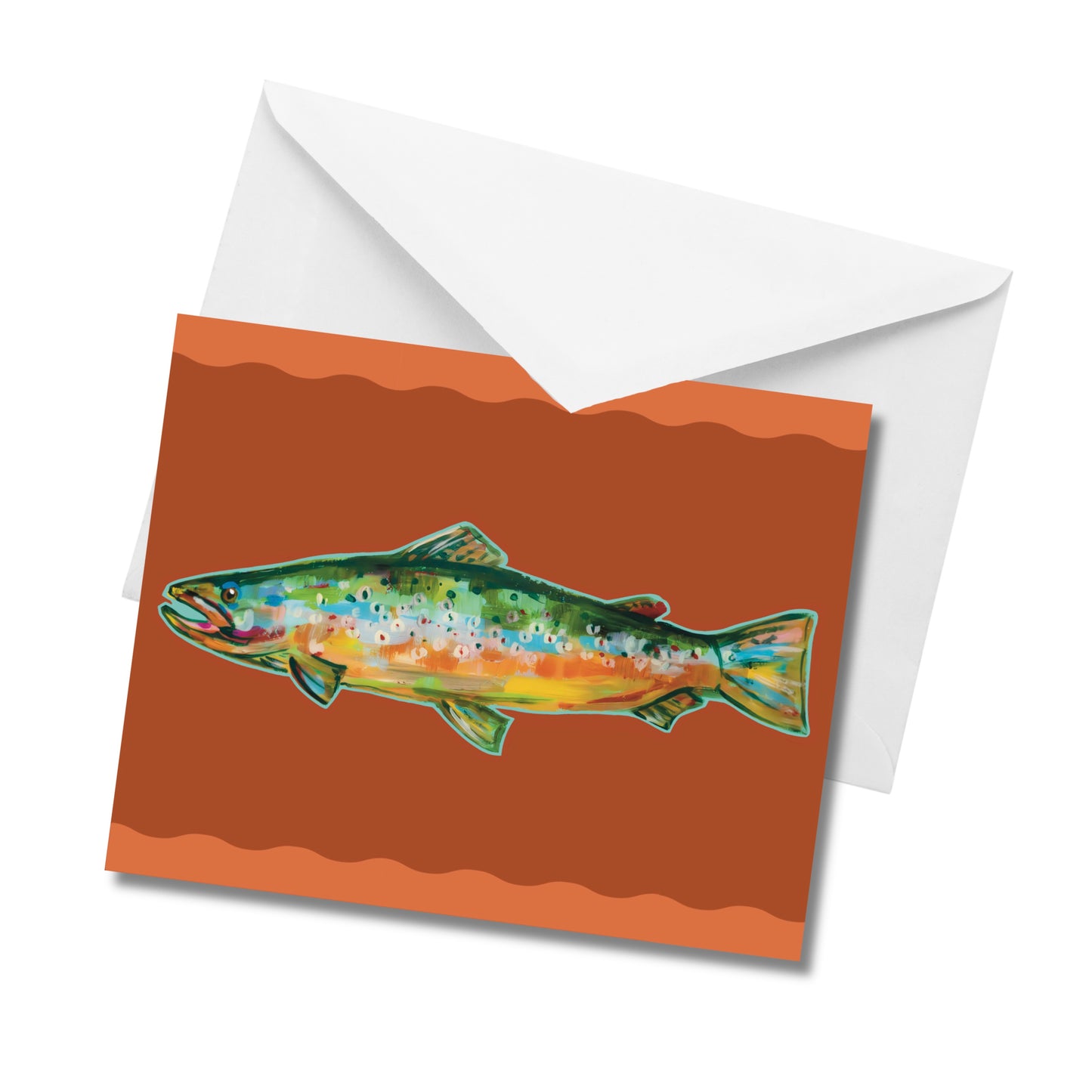 Brown Trout Squiggle- Greeting Card