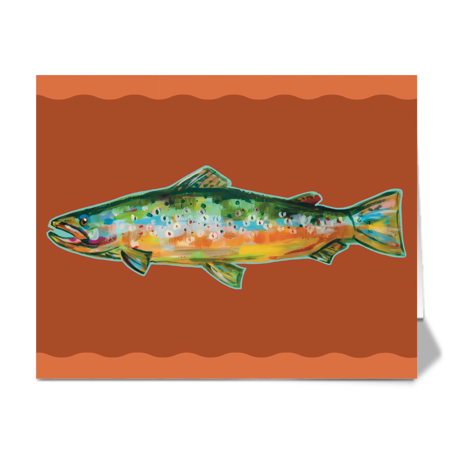 Brown Trout Squiggle- Greeting Card