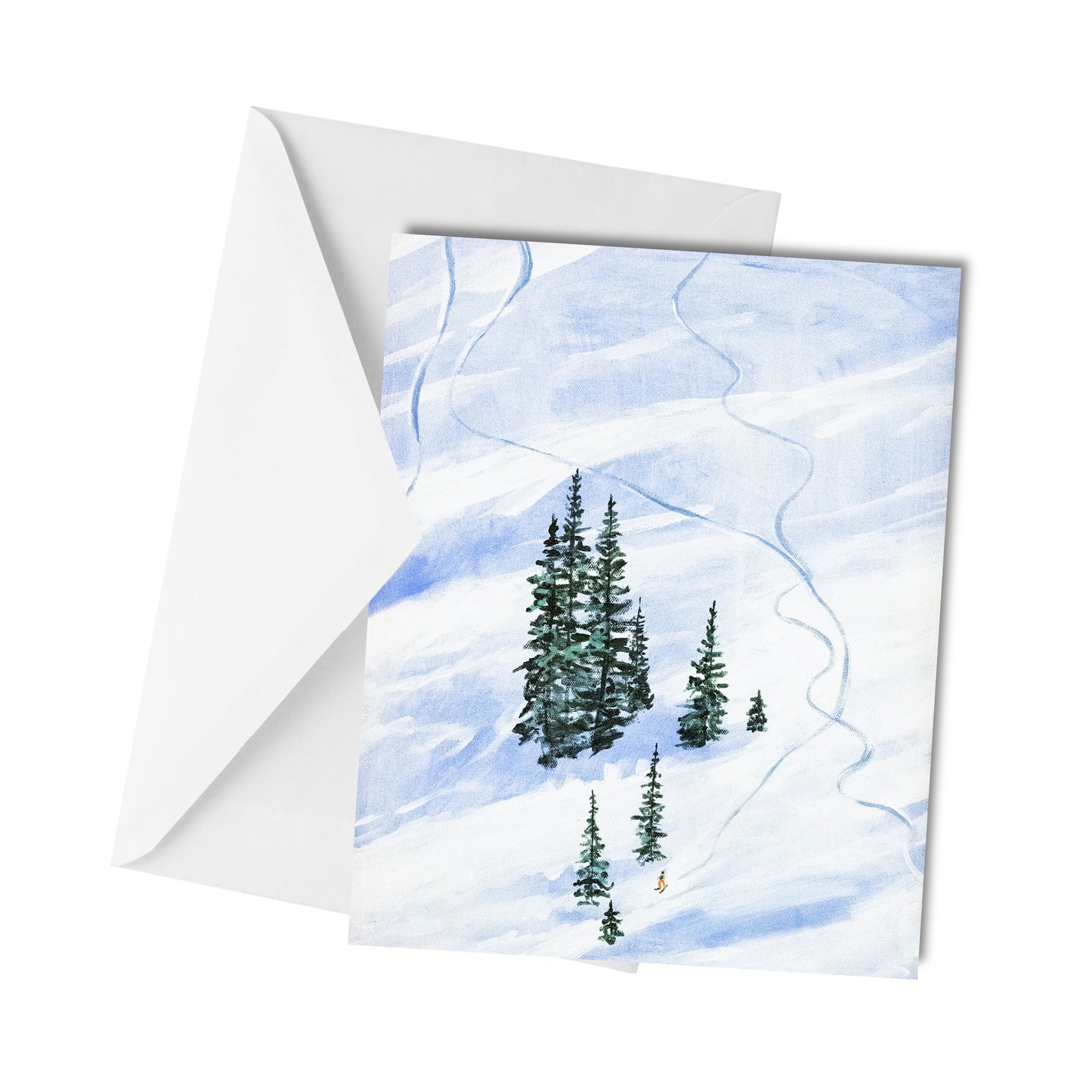 No Friends On A Powder Day- Greeting Card