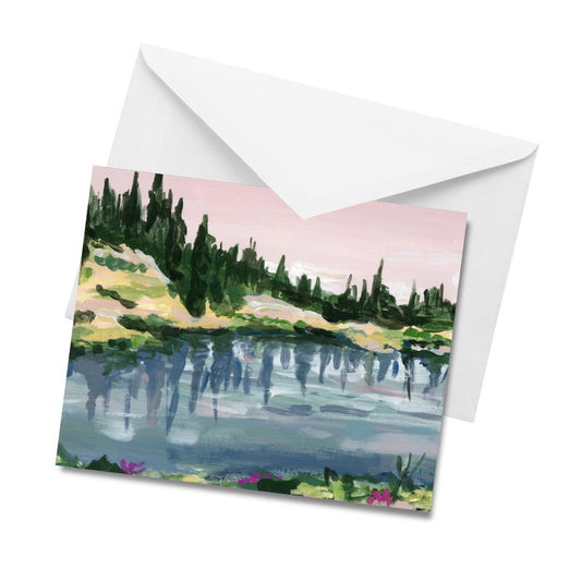 Pink Mountain Lake - Greeting Card