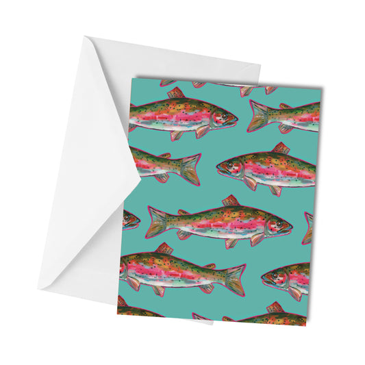 Rainbow Trout Repeating- Greeting Card