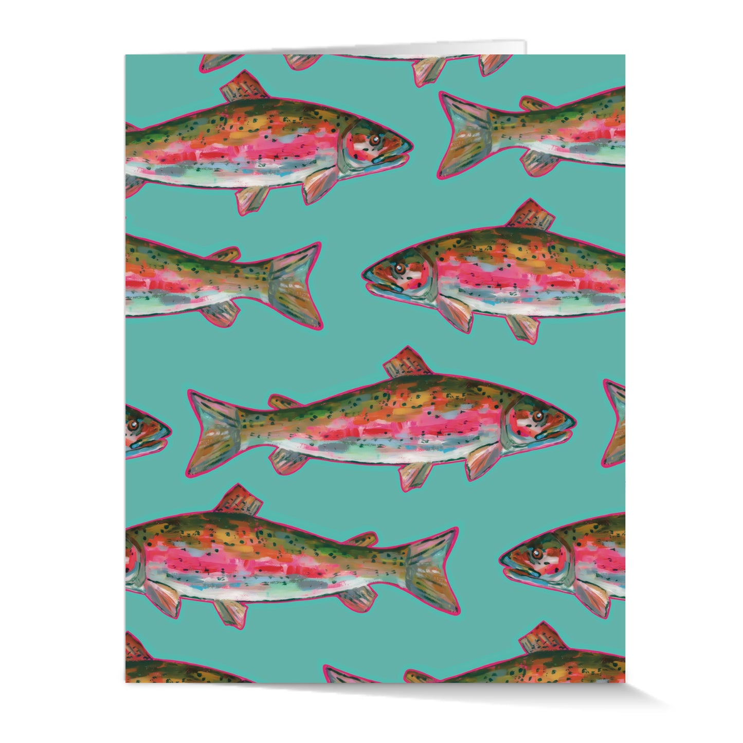 Rainbow Trout Repeating- Greeting Card