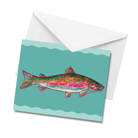 Rainbow Trout Squiggle- Greeting Card