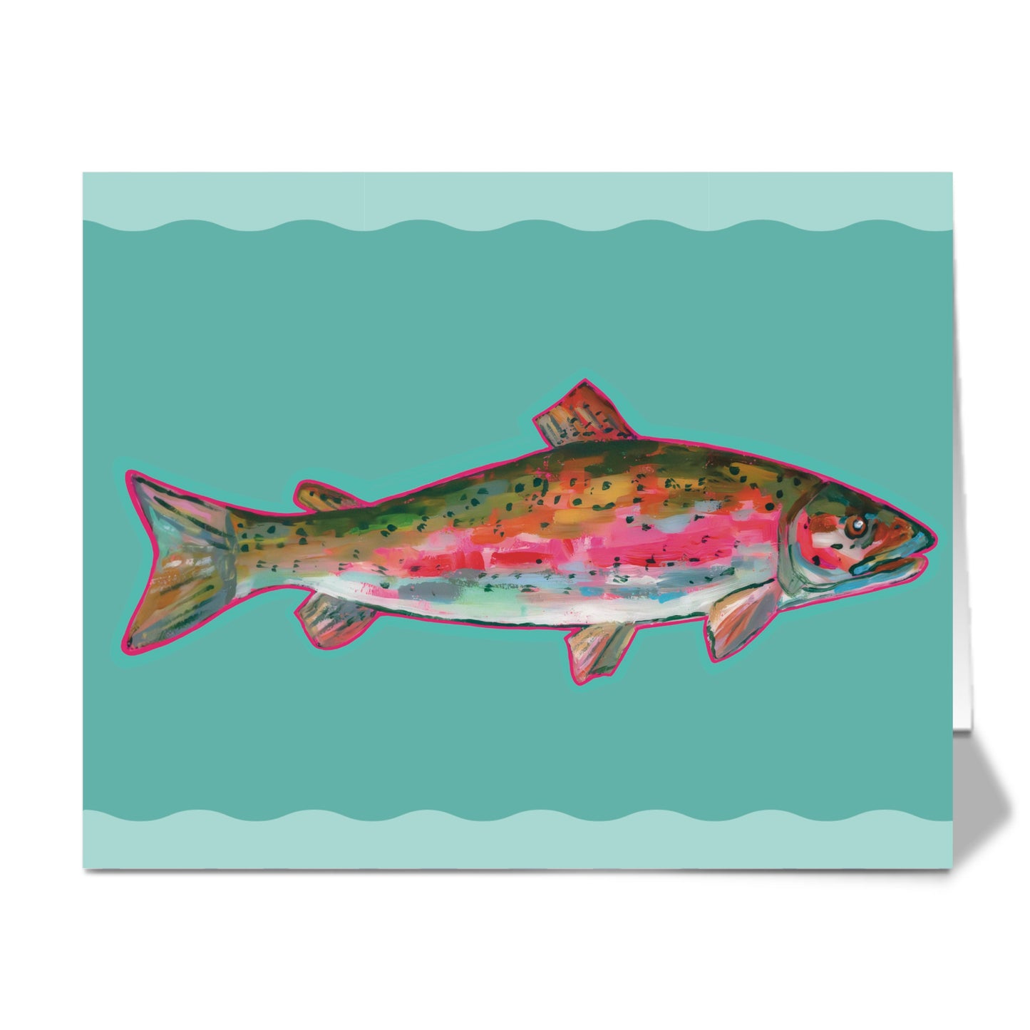 Rainbow Trout Squiggle- Greeting Card